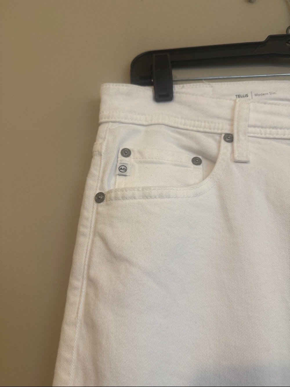 AG Tellis Jeans Modern Slim Fit, White, Size 31 - Picture 10 of 14